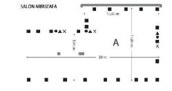 Plano Sala Arruzafa en Parador de Córdoba