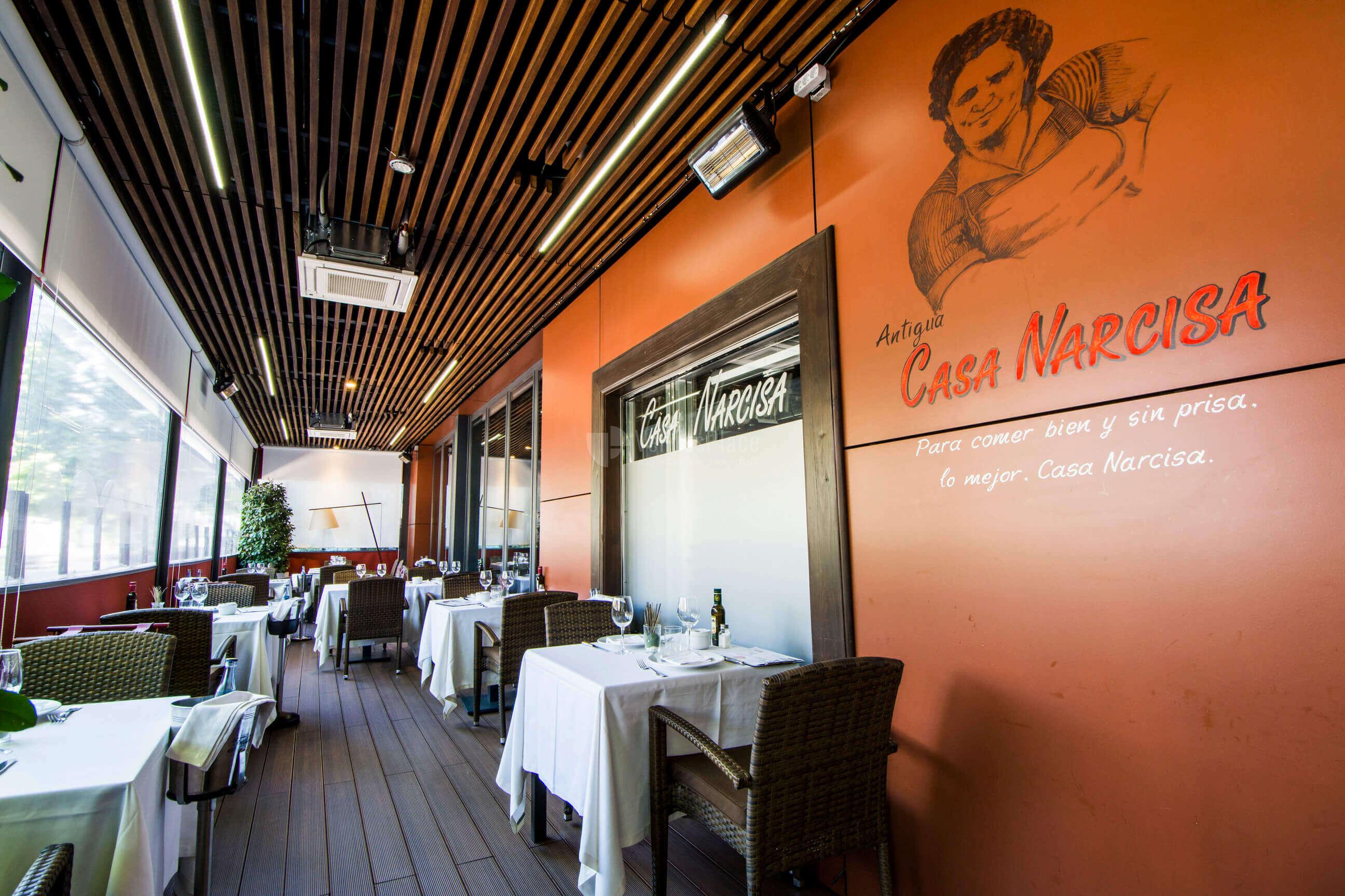 Terraza climatizada para eventos al aire libre en Restaurante Casa Narcisa Business Area Madrid - Grupo La Máquina